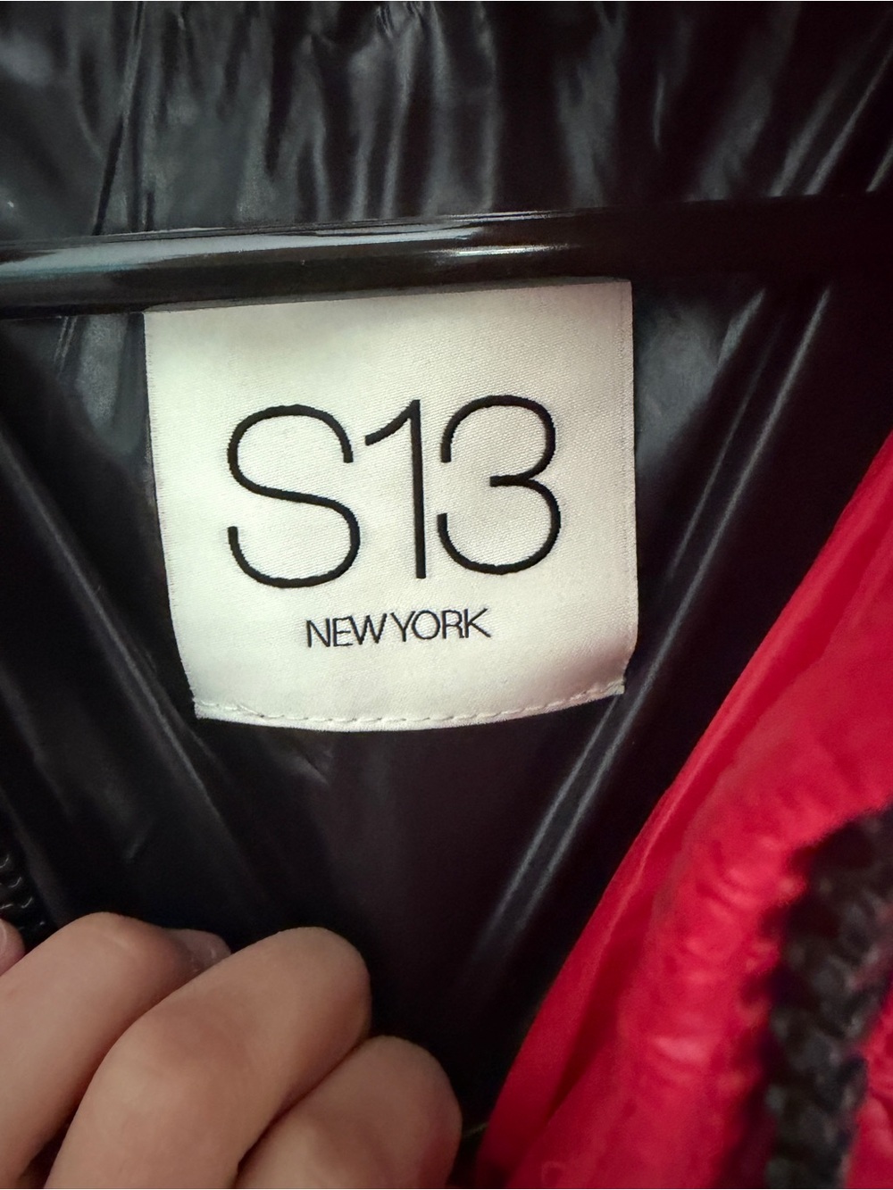 S13 NYC Red & Black Ski Winter Down Jacket, Size XS/S - Picture 2 of 2